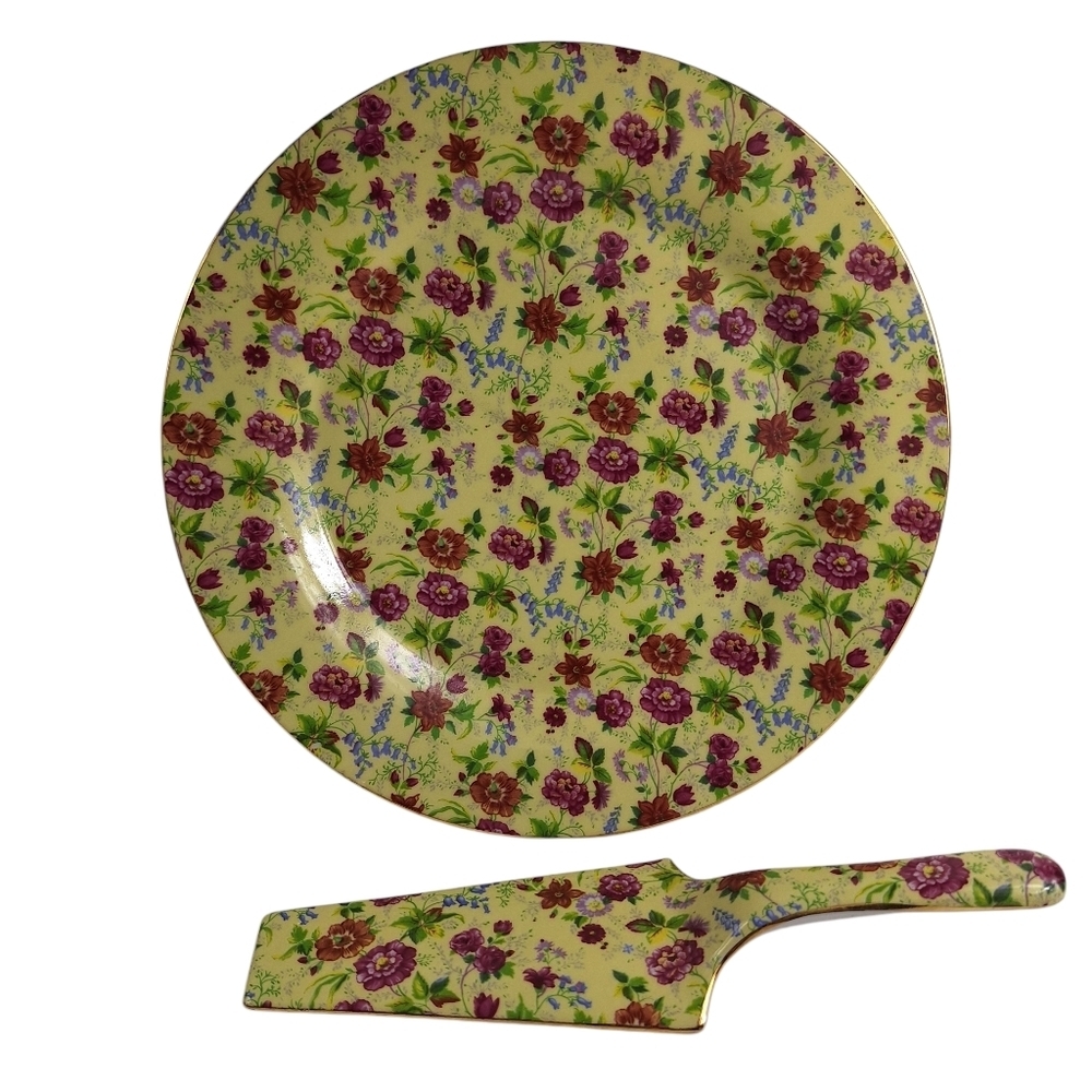 Vintage Cake Plate/Server Formalities by Baum Bros Floral Chintz - Picture 6 of 6